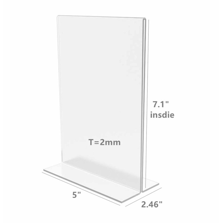 FixtureDisplays Clear Sign Holder 5.5X8.5" Portrait Picture Frame Menu